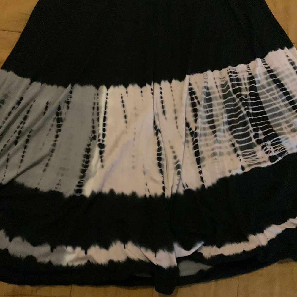 Maxi Elastic Waist BLUE Knit SKIRT with Tie Dyed Detail EUC - Picture 14 of 16